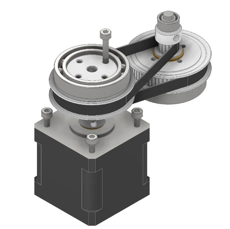【差减变速器】Nema 17 2GT双皮带减速器3D数模图纸 STP格式