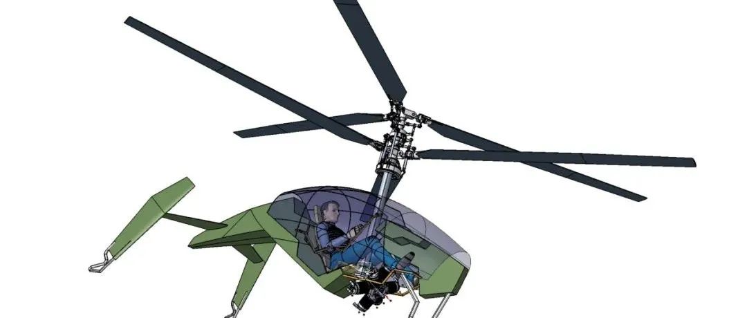 【飞行模型】compact coaxial helicopter小型载人同轴直升机3D数模图纸 