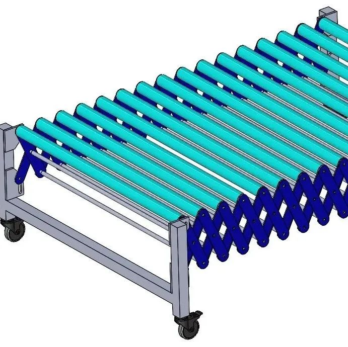 【工程机械】FLEXIBLE ROLLER CONVEYOR柔性辊道输送机3D数模图纸 x_t格式