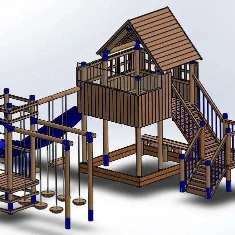 【生活艺术】Children Playground儿童游乐场设计3D数模图纸 STEP格式