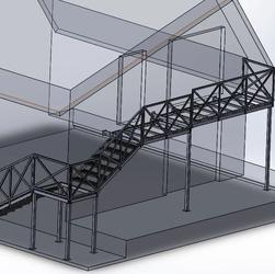 【生活艺术】schody带阳台的外部楼梯3D数模图纸 STEP格式