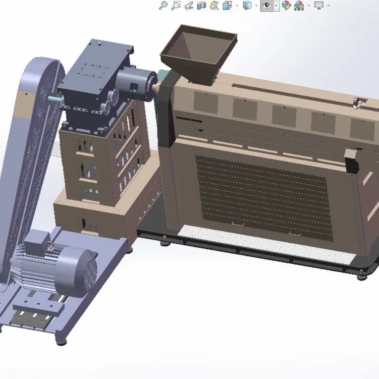 【工程机械】Extruder pellet machine挤出机颗粒机3D数模图纸 