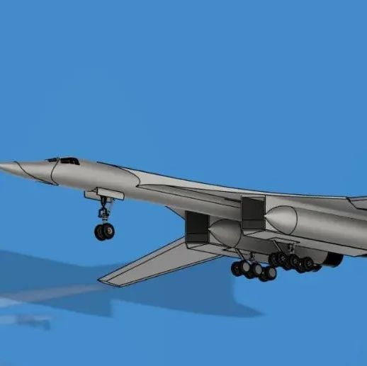 【飞行模型】Tu-160图-160轰炸机简易模型3D图纸 STEP STL格式