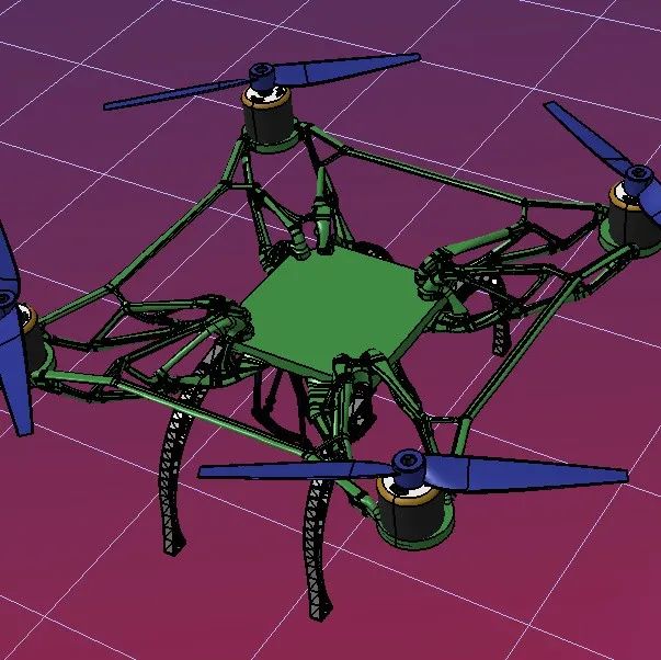 【飞行模型】generative drone frame无人机框架结构3D图纸 STEP格式