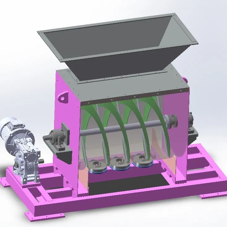【工程机械】Ribbon Mixer带状混合器3D数模图纸 x_t格式