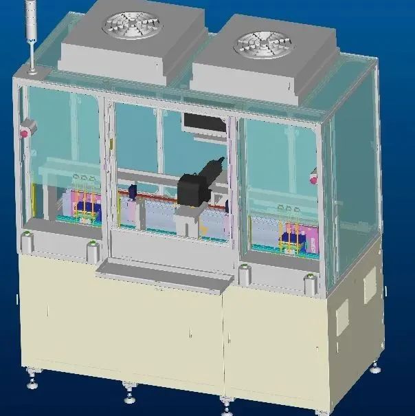 【非标数模】硬盘折片激光辐射角度调整机3D图纸 Proe4.0设计