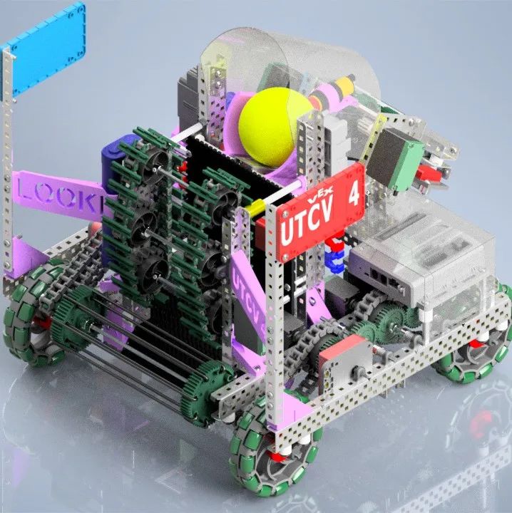 【机器人】VEX Robotics 2019 Turning Point 比赛机器人车3D图纸 