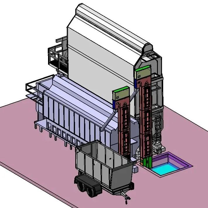 【工程机械】Grain-dryer谷物烘干设备3D数模图纸 IGS格式