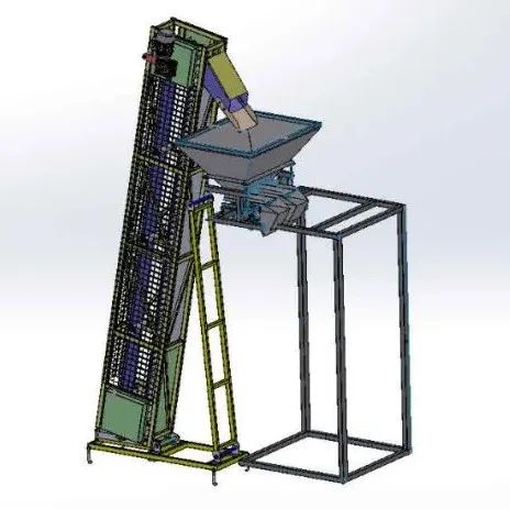 【工程机械】斜角刮板升降机3D数模图纸 Solidworks设计