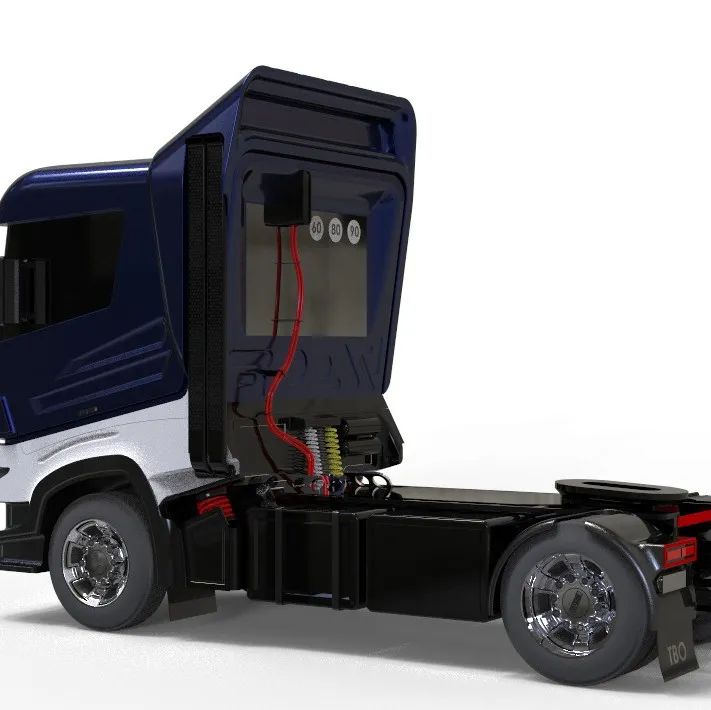 【其他车型】Truck TBO T9卡车头3D数模图纸 STEP格式