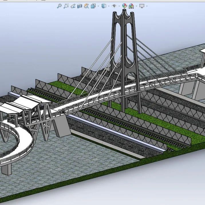 【工程机械】Yaya桥梁天桥3D数模图纸 Solidworks设计 附x_t格式