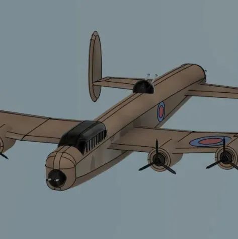 【飞行模型】avro-lancaster二战重型轰炸机简易模型3D图纸 STEP格式