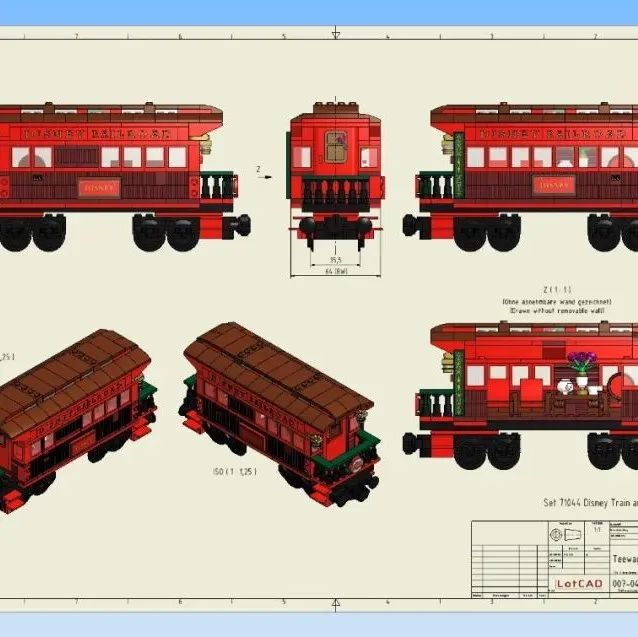 【其他车型】71044迪士尼火车拼装玩具模型3D图纸 STP格式
