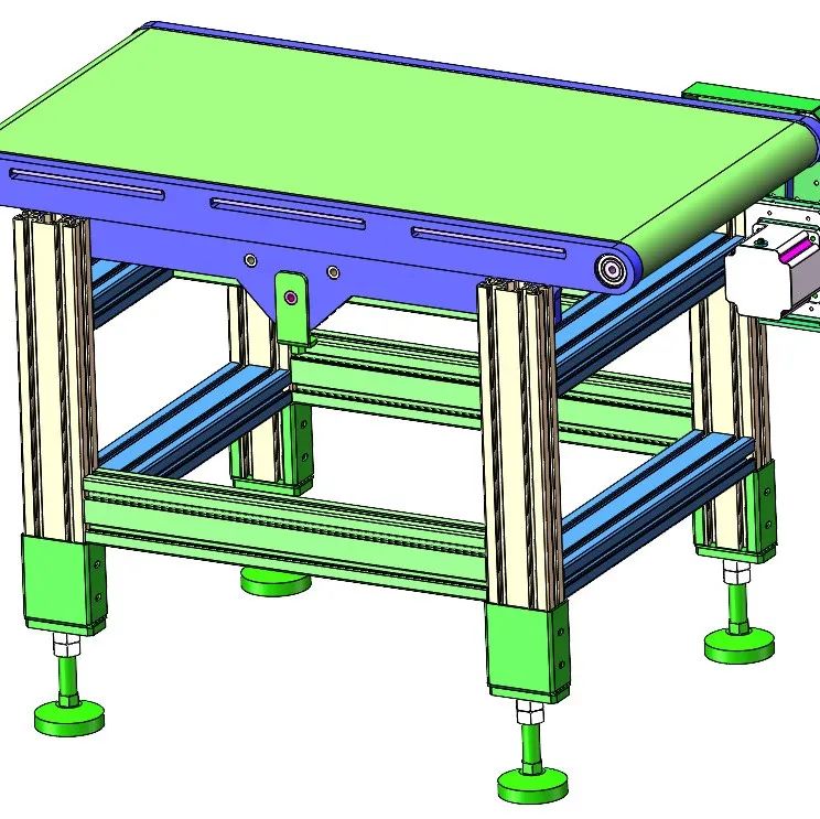 【工程机械】一款输送带工作台3D数模图纸 STEP格式