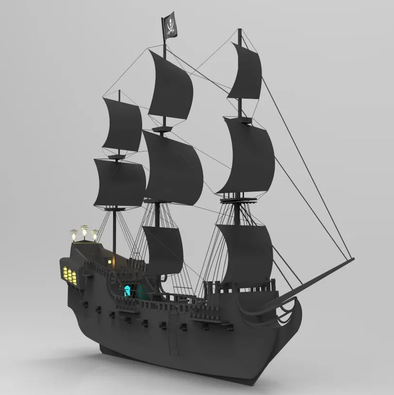 【海洋船舶】Black Pearl黑珍珠船模型3D图纸 Solidworks设计 附STEP