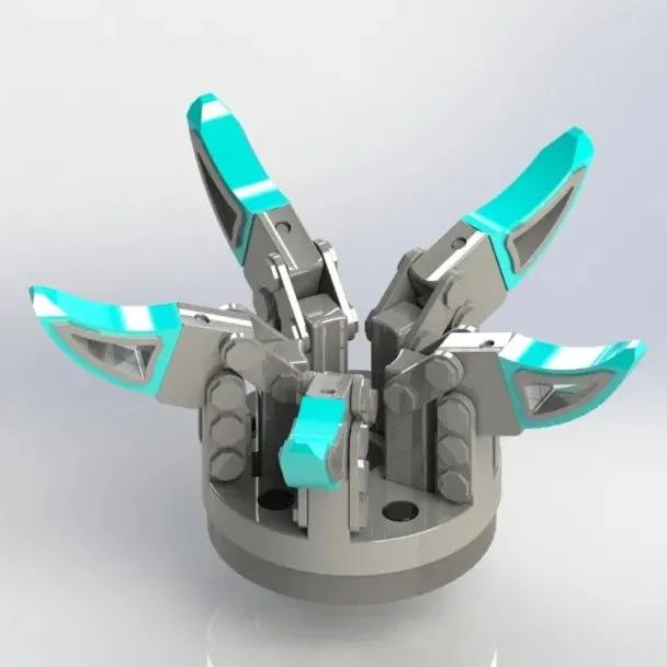 【工程机械】5 Claws Gripper Mechanism 5爪夹持机构3D数模图纸