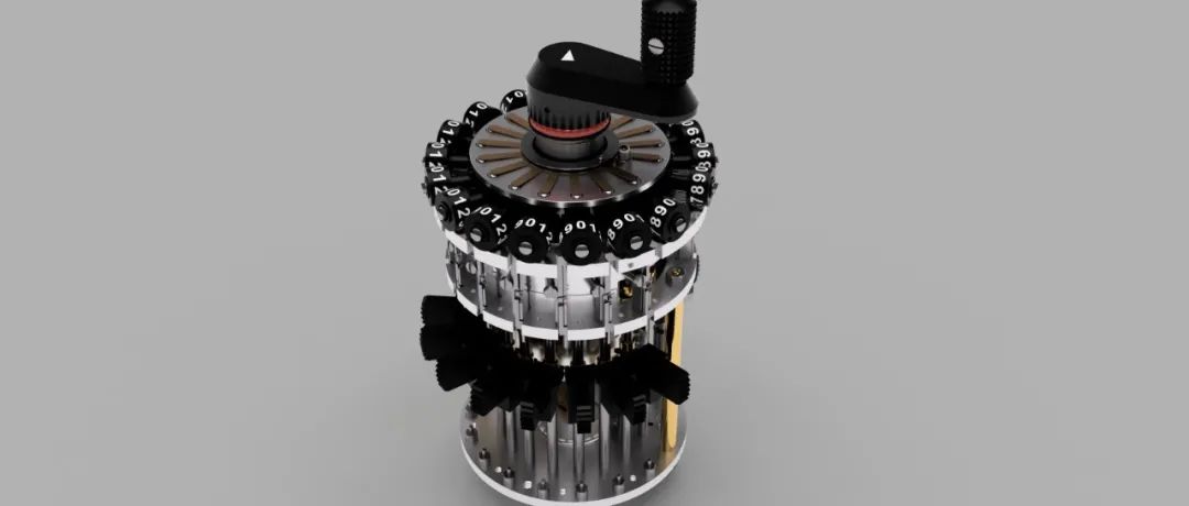 【工程机械】Curta Type I原始计算器3D数模图纸 STEP格式