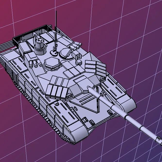 【武器模型】T-90 MS坦克模型3D图纸 STEP格式