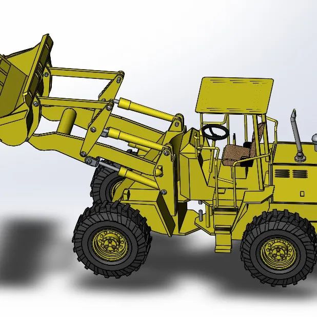 【工程机械】Wheel Loader轮式装载机3D数模图纸 Solidworks设计