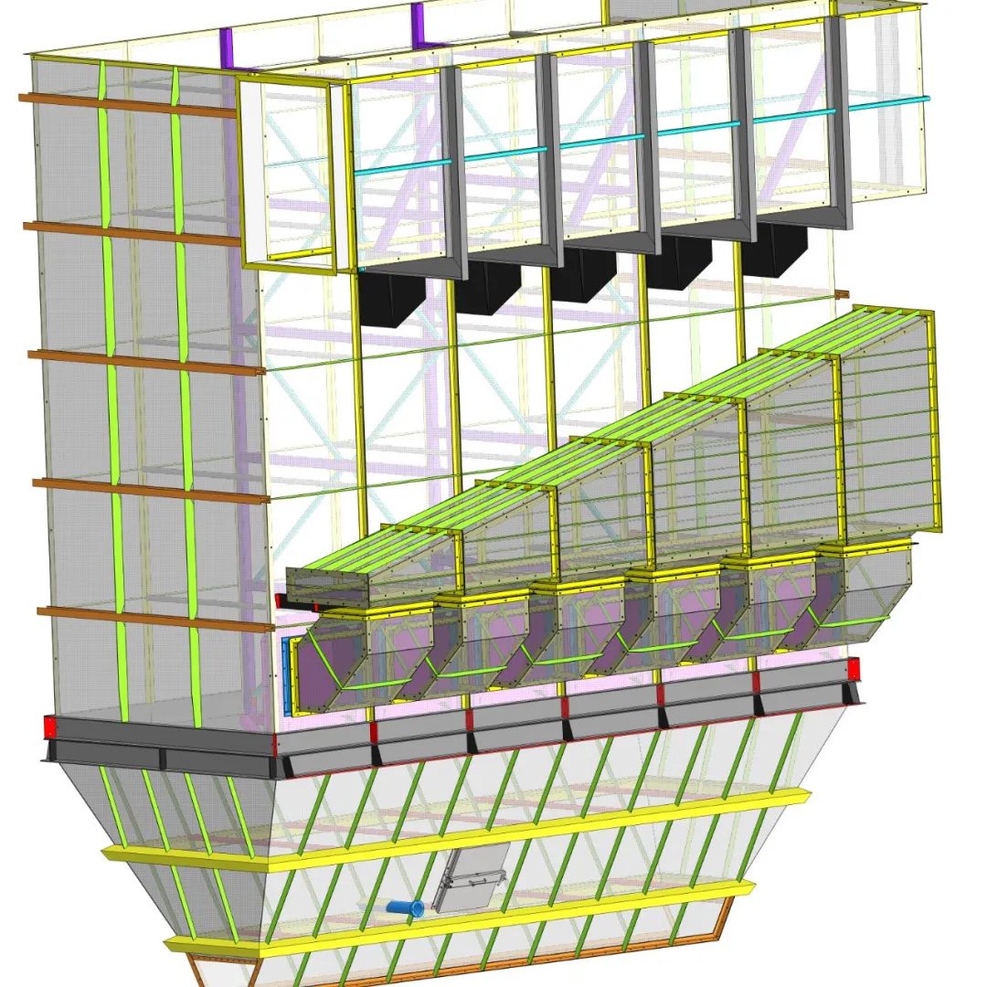 【工程机械】Bag filter housing袋式除尘器壳体3D数模图纸 STP格式