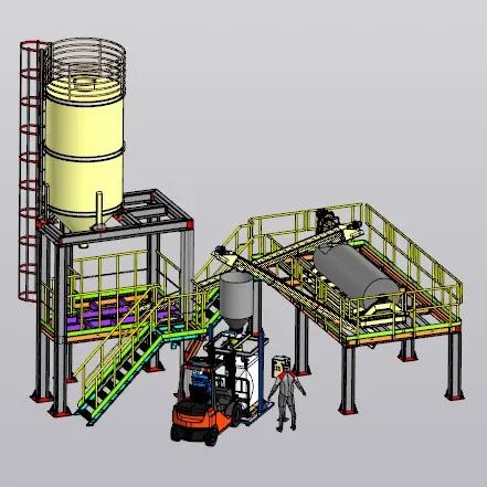 【工程机械】石膏混合料加工设备3D图纸 STP格式