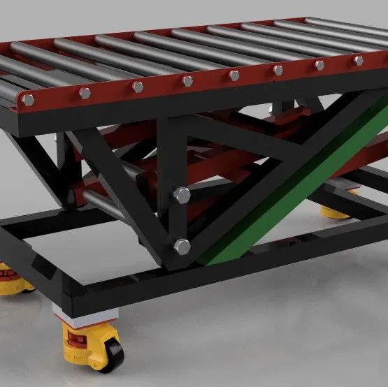 【工程机械】scissor-lift-table剪刀式升降机构3D数模图纸 STEP格式