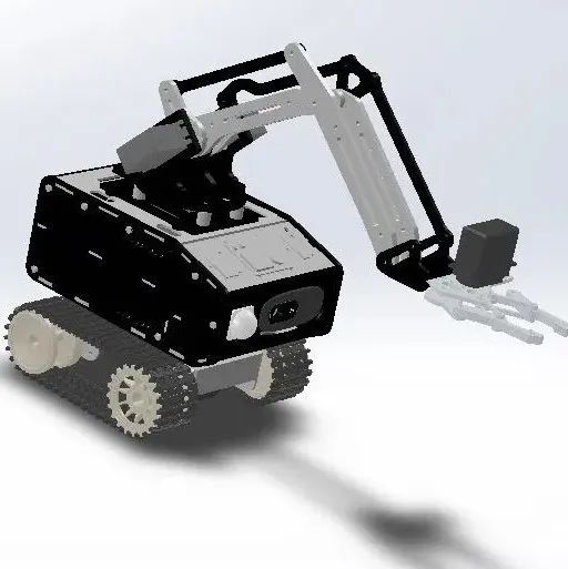 【其他车型】带抓斗和手臂的探测车3D数模图纸 STEP IGS格式