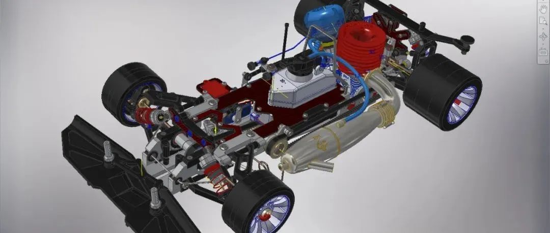 【RC遥控车】PM 1比8 V1-R2018遥控车底盘3D图纸 STP格式