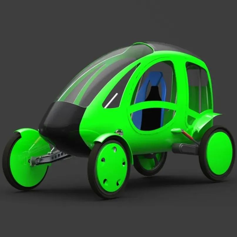【其他车型】电动脚踏四轮车3D数模图纸 STEP格式