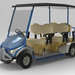 【其他车型】Electric Golf Cart6座电动高尔夫球车3D数模图纸 STP格式