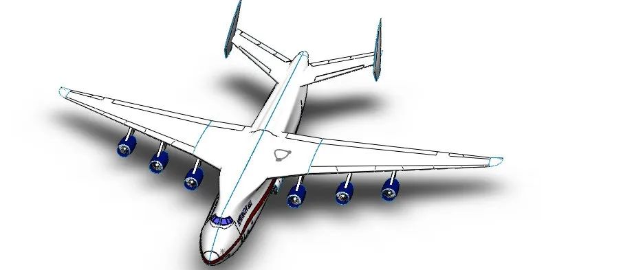 【飞行模型】AN-225 安-225运输机简易模型3D图纸 Solidworks设计