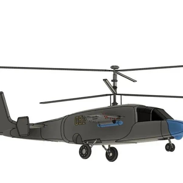 【飞行模型】Kamov Ka-50 Ka-52俄罗斯武装直升机3D数模图纸 STEP STL格式