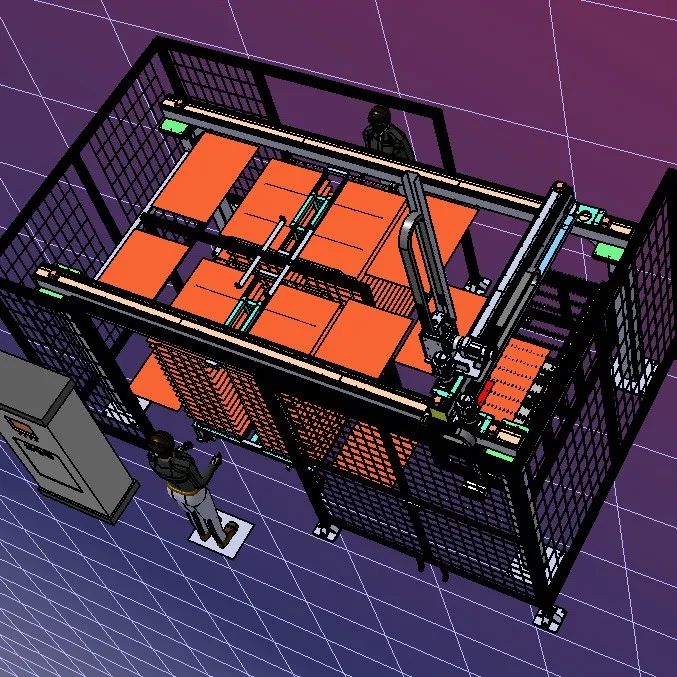 【工程机械】桁架机械手取玻璃机3D数模图纸 igs格式