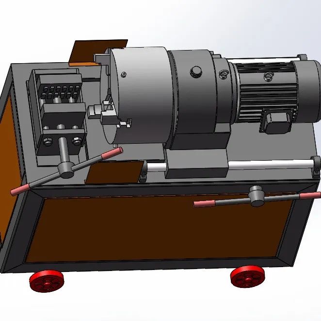 【工程机械】钢筋滚丝机3D数模图纸 Solidworks设计