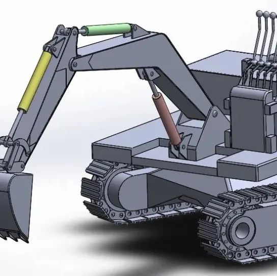 【工程机械】MINI EXCAVATOR简易结构3D图纸 Solidworks设计