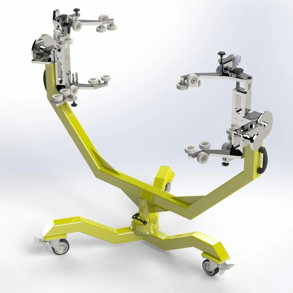 【工程机械】Cradle Trolley飞机维修台3D数模图纸 Solidworks设计