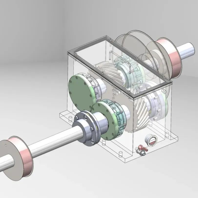 【差减变速器】Parallel Shafts平行轴螺旋齿轮箱3D数模图纸 STEP格式