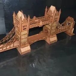 【生活艺术】tower bridge伦敦塔桥立体拼装模型图纸 dxf格式