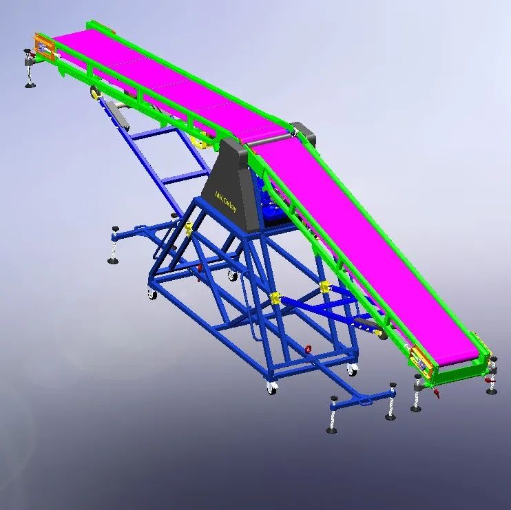 【工程机械】Konveyer斜坡式输送机3D数模图纸 Solidworks设计