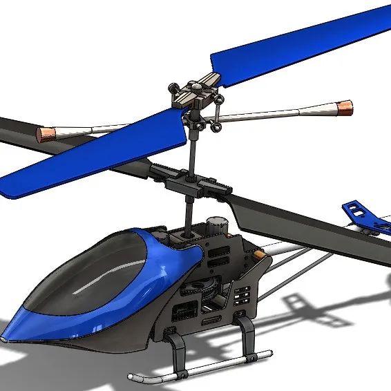 【飞行模型】helicopter-toy遥控直升机玩具模型3D数模图纸 STEP格式