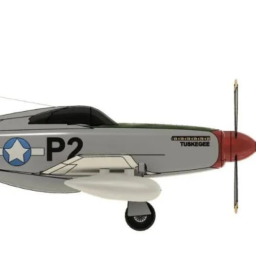 【飞行模型】North American P-51 Mustang二战战斗机3D数模图纸