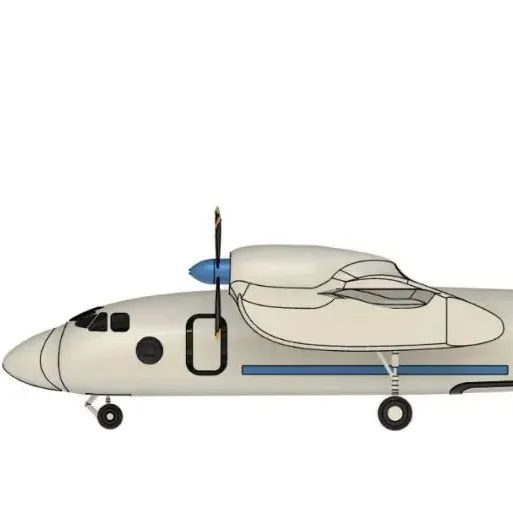 【飞行模型】Antonov An-32飞机简易模型3D图纸 STEP STL格式