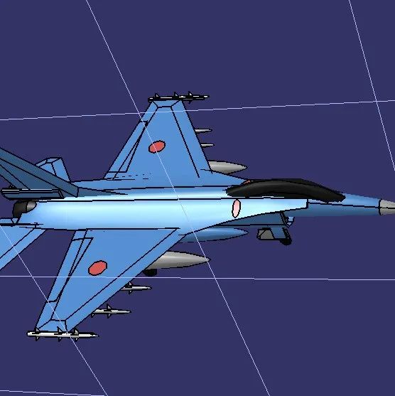 【飞行模型】三菱重工F-2战斗机简易模型3D图纸 STEP STL格式
