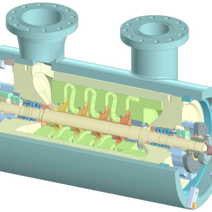 【工程机械】Centrifugal gas compreesor离心式气体压缩机3D数模图纸 