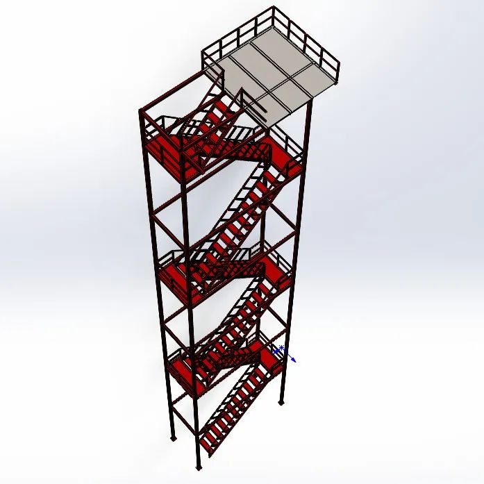 【工程机械】stairs多用途工业楼梯3D数模图纸 Solidworks设计 附STEP