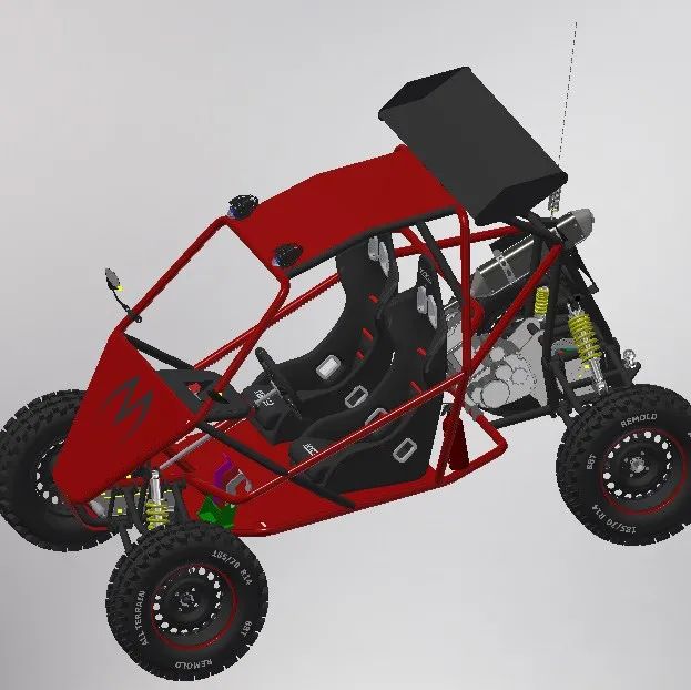 【卡丁赛车】kart cross 400CC BLACK卡丁车3D数模图纸 STP格式
