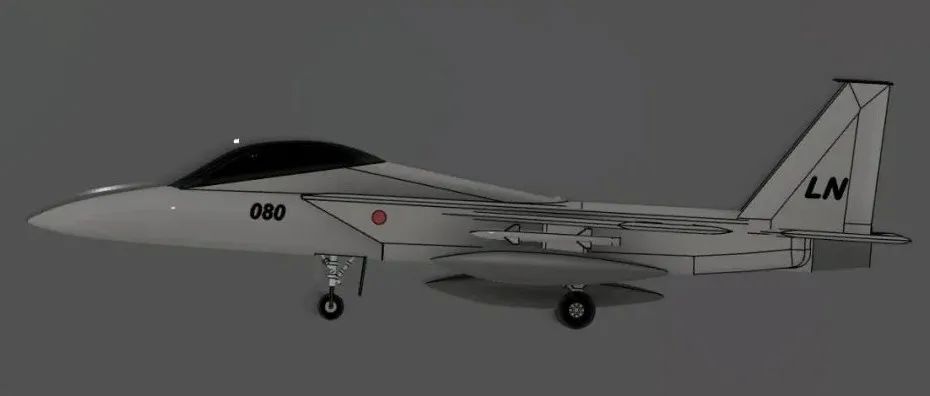 【飞行模型】三菱重工Mitsubishi F-15J战斗机简易模型3D图纸 STEP STL格式