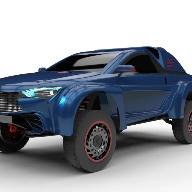 【卡丁赛车】T4 Raptor Dakar Rally Raid拉力赛车3D数模图纸 STEP格式