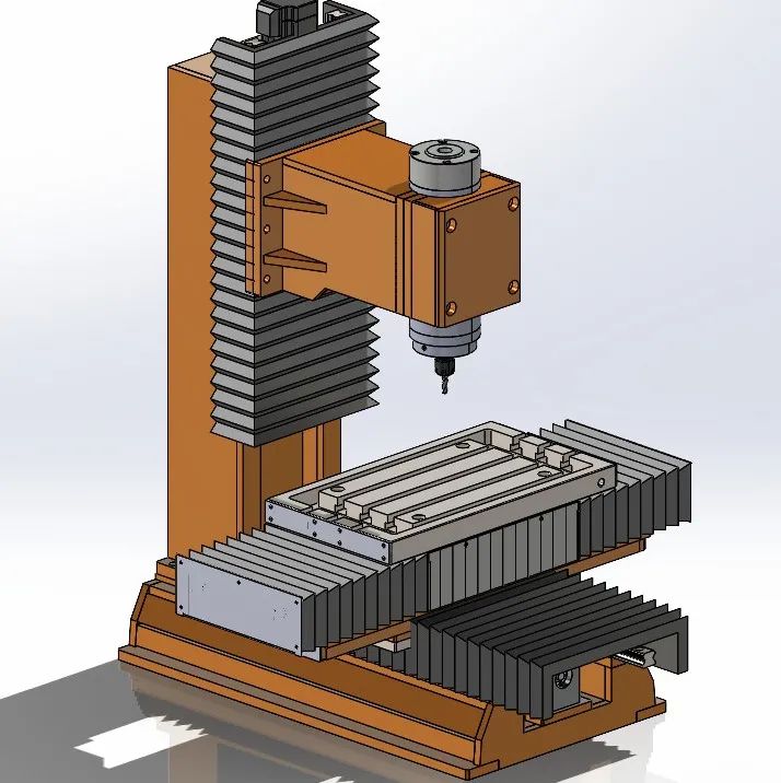 【工程机械】Mini CNC-21迷你数控机床3D数模图纸 Solidworks设计 附x_t