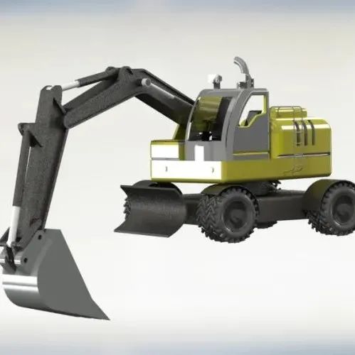 【工程机械】Real size excavator挖掘机模型3D图纸 Solidworks设计